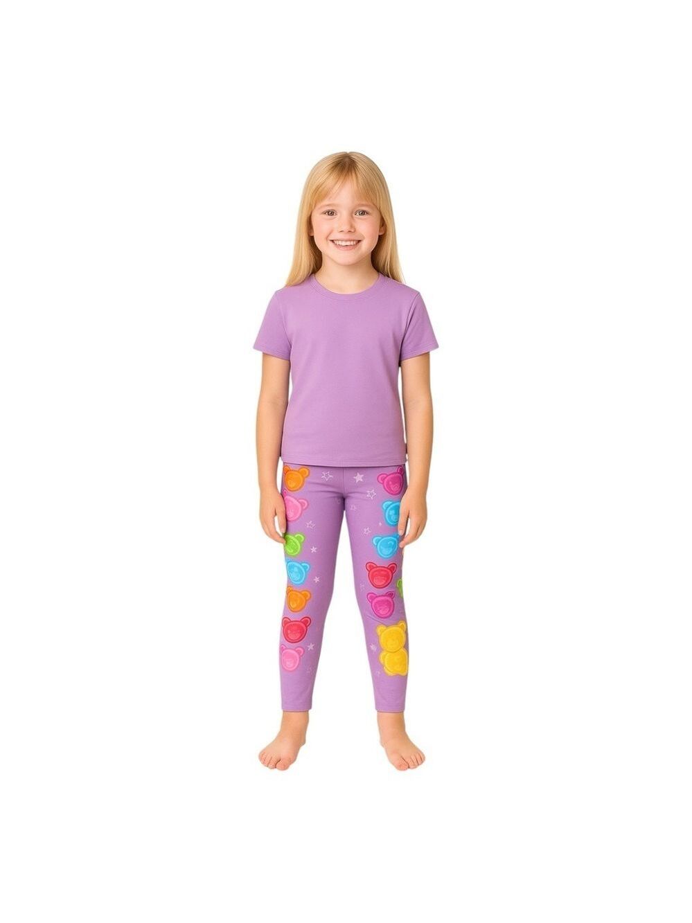 Disney Girl’s Size 13 Purple Gummy Mickey Mouse Leggings